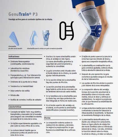 Vendaje activo para el centrado optimo de la rotula