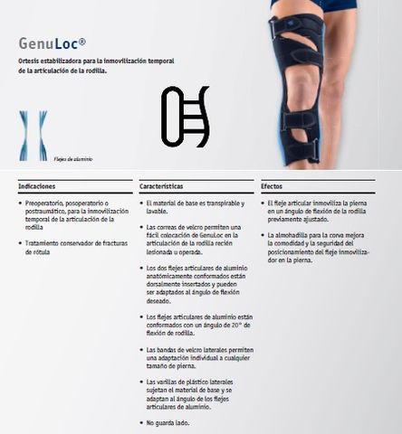 Órtesis estabilizadora para la inmovilización temporal de la articulación dela rodilla