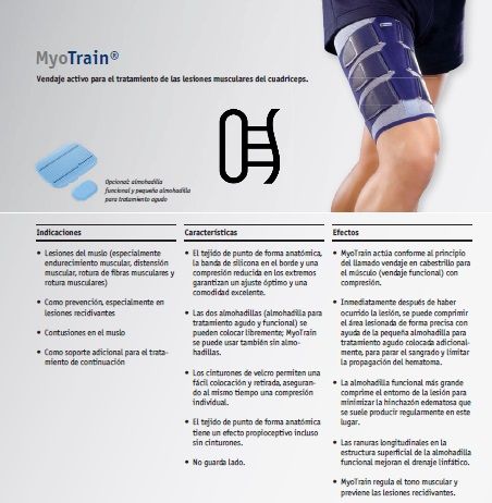 Vendaje activo para el tratamiento de lesiones musculares del cuadriceps