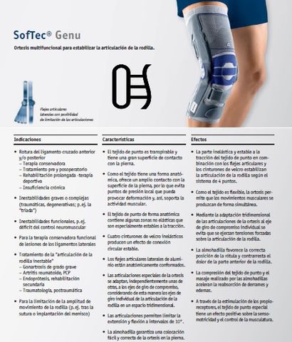 Órtesis multifuncional para estabilizar la articulación de la rodilla